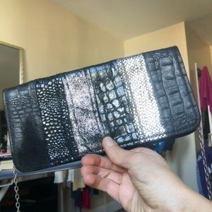 Gorgeous black genuine leather/suede bag